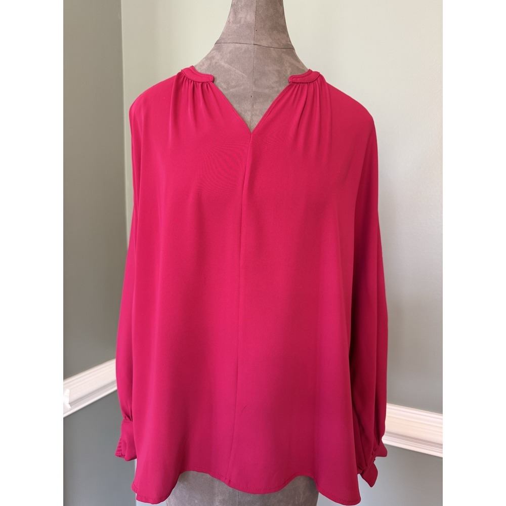 Chico's Women's Satin Dolman Sleeve Top - Hot Pink